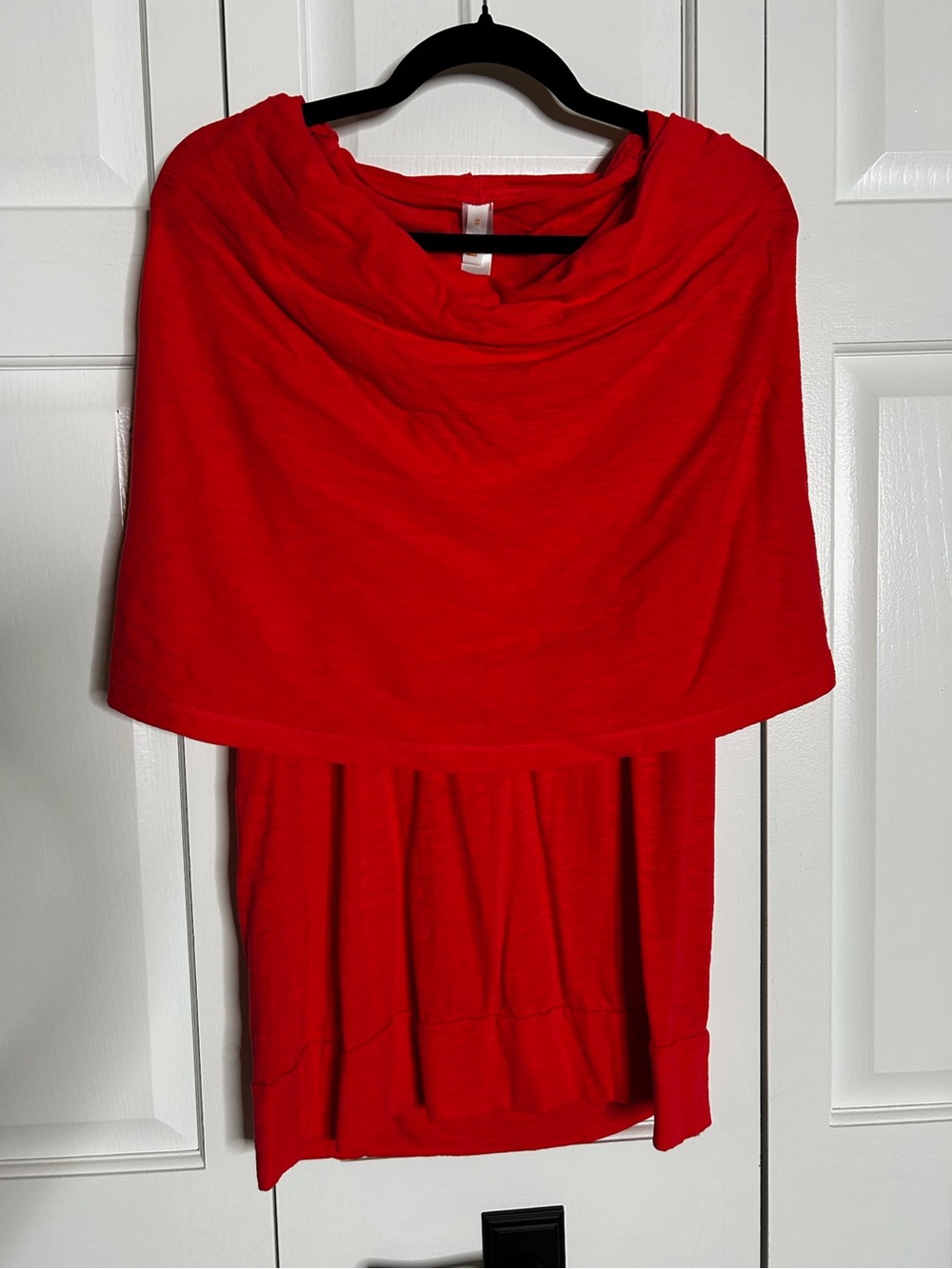 Lucy Bright Red Off-Shoulder Knit Active Top